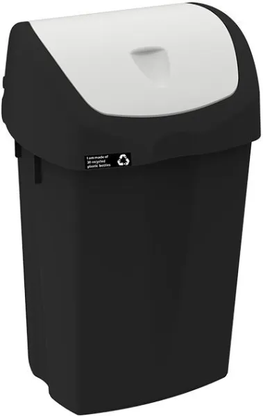 NRW Avfallshink med vitt vipplock, hållbar, 25 L