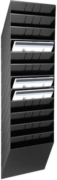 Bricksystem med 12 fack svart A4 liggande format FLEXIBOXX