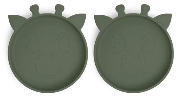 Nuuroo Akila silikon tallrik 2-pack - Dusty Green